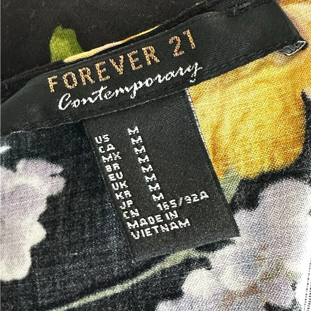 Forever 21 Black Dress with Yellow and Purple Floral - Picture 7 of 16